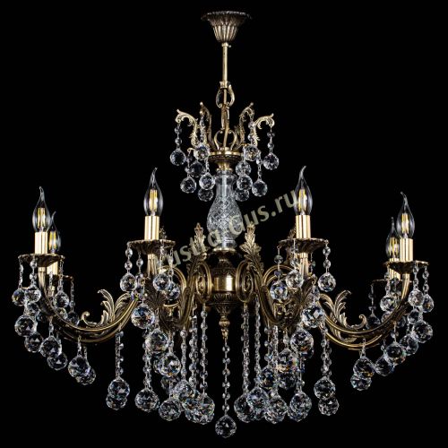 Люстра бронзовая Кассандра Алфея №8/2 шар в Новокузнецке Гусь Хрустальный