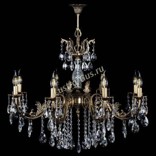 Люстра бронзовая Кассандра Алфея №8/2 звездочка в Новокузнецке Гусь Хрустальный