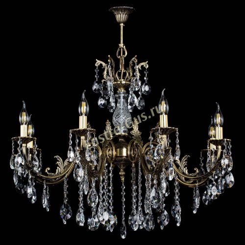 Люстра бронзовая Кассандра Алфея №8/2 звездочка в Новокузнецке Гусь Хрустальный