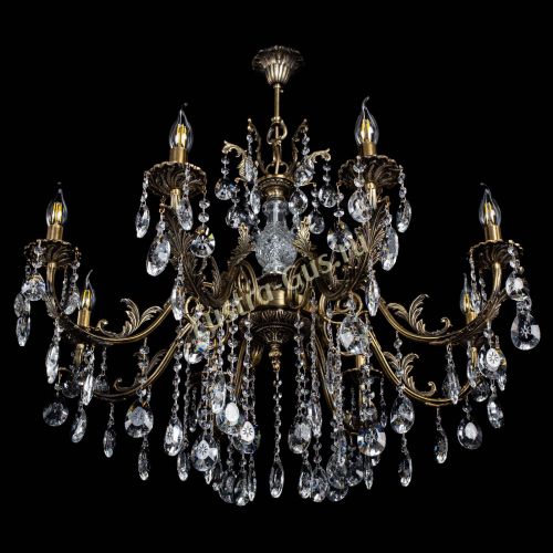 Люстра бронзовая Кассандра Алфея №8/2 звездочка в Новокузнецке Гусь Хрустальный