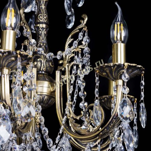 Люстра бронзовая Матильда №5 Баден в Новокузнецке Гусь Хрустальный