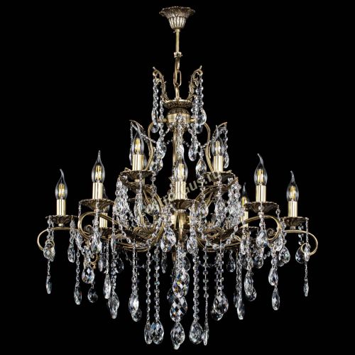 Люстра бронзовая Мелания №12/2 баден в Новокузнецке Гусь Хрустальный