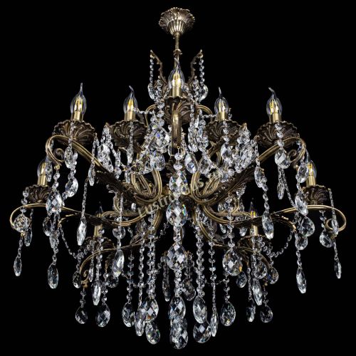 Люстра бронзовая Мелания №12/2 баден в Новокузнецке Гусь Хрустальный