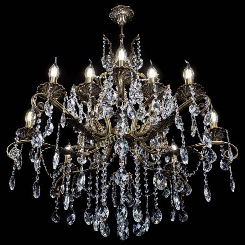 Люстра бронзовая Мелания №12/2 баден в Новокузнецке Гусь Хрустальный