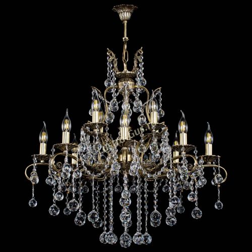 Люстра бронзовая Мелания №12/2 шар в Новокузнецке Гусь Хрустальный