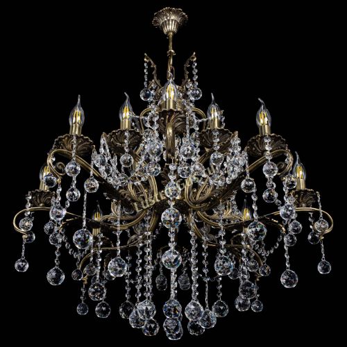 Люстра бронзовая Мелания №12/2 шар в Новокузнецке Гусь Хрустальный