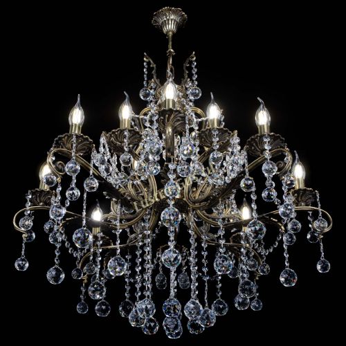 Люстра бронзовая Мелания №12/2 шар в Новокузнецке Гусь Хрустальный