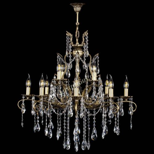 Люстра бронзовая Мелания №12/2 журавлик в Новокузнецке Гусь Хрустальный