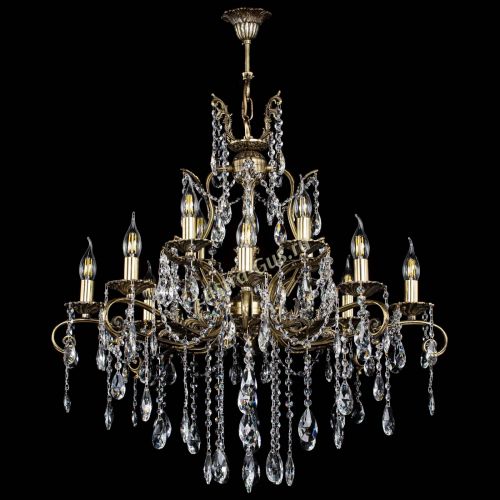 Люстра бронзовая Мелания №12/2 журавлик в Новокузнецке Гусь Хрустальный