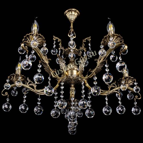 Люстра бронзовая Милана №5/2 шар в Новокузнецке Гусь Хрустальный