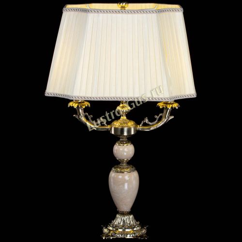 Бронзовая настольная лампа Антик №2 с камнем в Новокузнецке Гусь Хрустальный