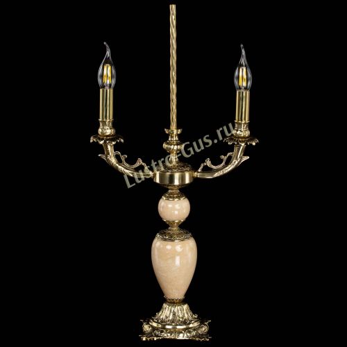 Бронзовая настольная лампа Антик №2 с камнем в Новокузнецке Гусь Хрустальный