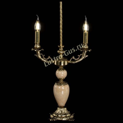 Бронзовая настольная лампа Антик №2 с камнем в Новокузнецке Гусь Хрустальный