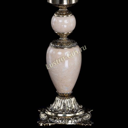 Бронзовая настольная лампа Антик №2 с камнем в Новокузнецке Гусь Хрустальный