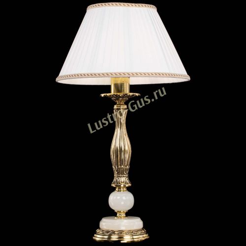 Бронзовая настольная лампа Оникс №1 с абажуром в Новокузнецке Гусь Хрустальный