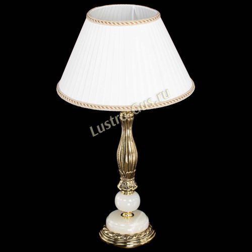 Бронзовая настольная лампа Оникс №1 с абажуром в Новокузнецке Гусь Хрустальный