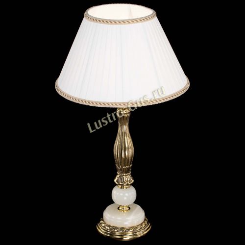 Бронзовая настольная лампа Оникс №1 с абажуром в Новокузнецке Гусь Хрустальный