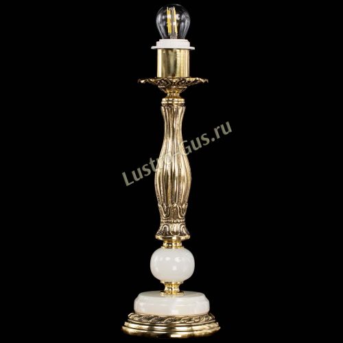 Бронзовая настольная лампа Оникс №1 с абажуром в Новокузнецке Гусь Хрустальный