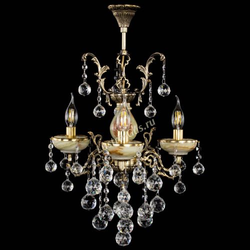 Люстра бронзовая Оникс №3/1 шар в Новокузнецке Гусь Хрустальный