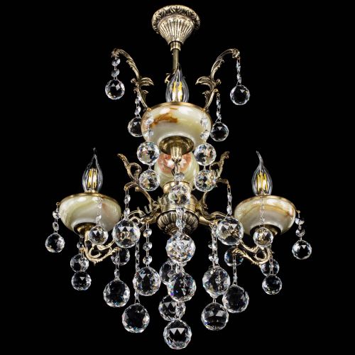 Люстра бронзовая Оникс №3/1 шар в Новокузнецке Гусь Хрустальный