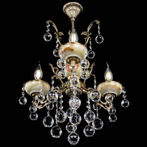 Люстра бронзовая Оникс №3/1 шар в Новокузнецке Гусь Хрустальный