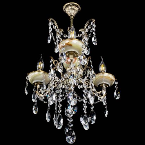 Люстра бронзовая Оникс №3/2 лучик в Новокузнецке Гусь Хрустальный