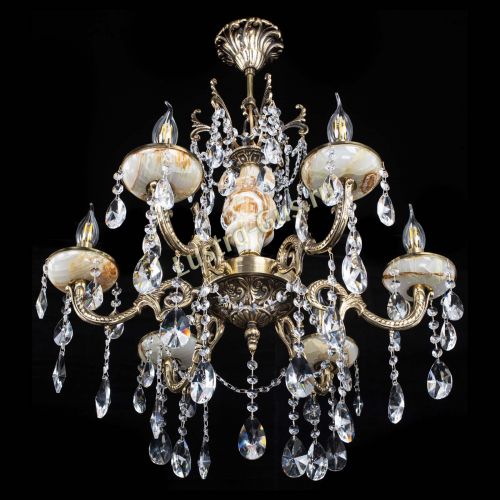 Люстра бронзовая Оникс №6/2 лучик в Новокузнецке Гусь Хрустальный