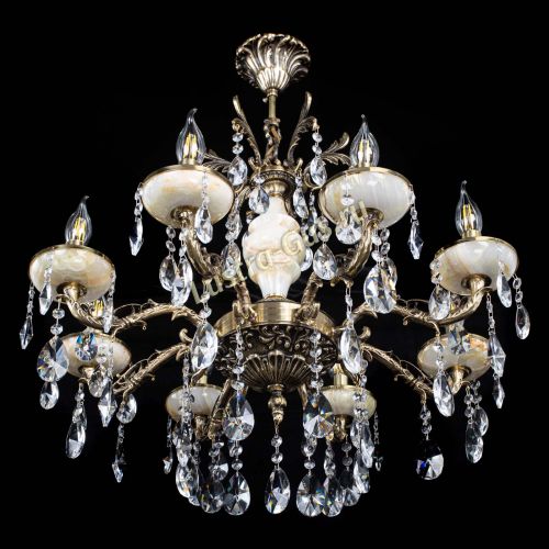 Люстра бронзовая Оникс №8/1 лучик в Новокузнецке Гусь Хрустальный