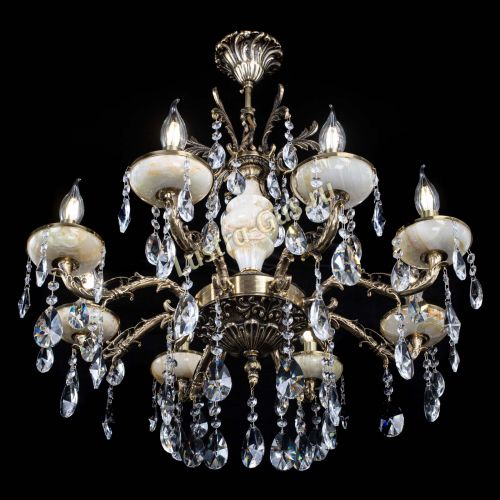 Люстра бронзовая Оникс №8/1 лучик в Новокузнецке Гусь Хрустальный