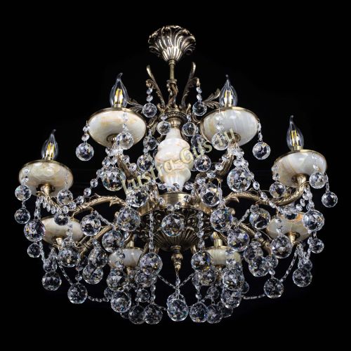 Люстра бронзовая Оникс №8/2 шар в Новокузнецке Гусь Хрустальный