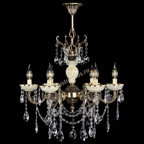 Люстра бронзовая Оникс белый №6/1 баден в Новокузнецке Гусь Хрустальный