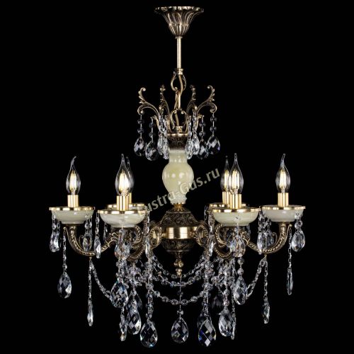 Люстра бронзовая Оникс белый №6/1 баден в Новокузнецке Гусь Хрустальный