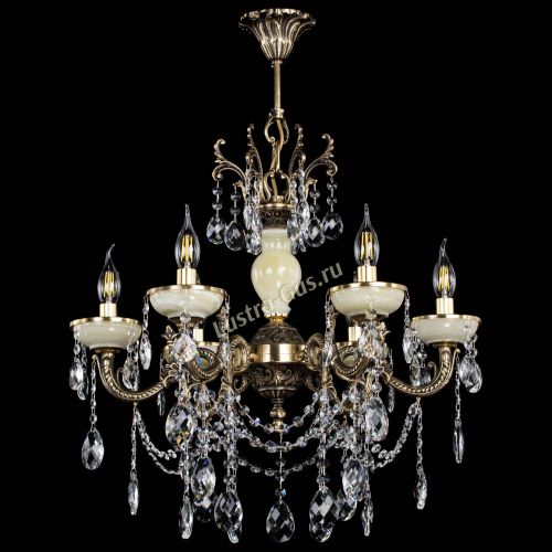 Люстра бронзовая Оникс белый №6/1 баден в Новокузнецке Гусь Хрустальный