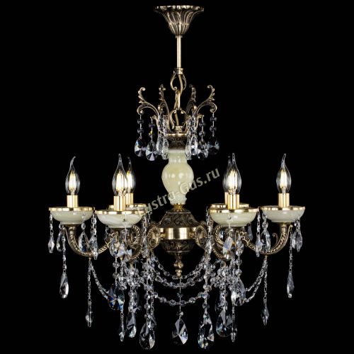 Люстра бронзовая Оникс белый №6/1 лучик в Новокузнецке Гусь Хрустальный