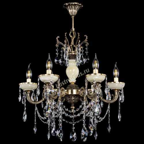 Люстра бронзовая Оникс белый №6/1 лучик в Новокузнецке Гусь Хрустальный