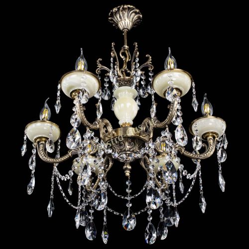 Люстра бронзовая Оникс белый №6/1 лучик в Новокузнецке Гусь Хрустальный