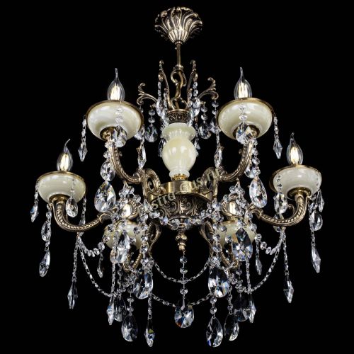 Люстра бронзовая Оникс белый №6/1 лучик в Новокузнецке Гусь Хрустальный