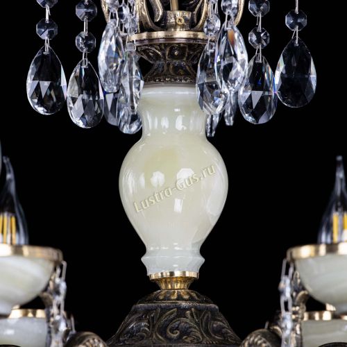 Люстра бронзовая Оникс белый №6/1 журавлик в Новокузнецке Гусь Хрустальный