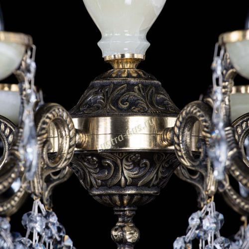 Люстра бронзовая Оникс белый №6/1 журавлик в Новокузнецке Гусь Хрустальный