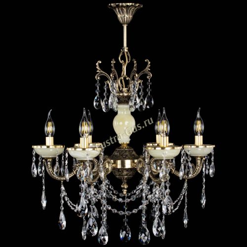 Люстра бронзовая Оникс белый №6/1 журавлик в Новокузнецке Гусь Хрустальный