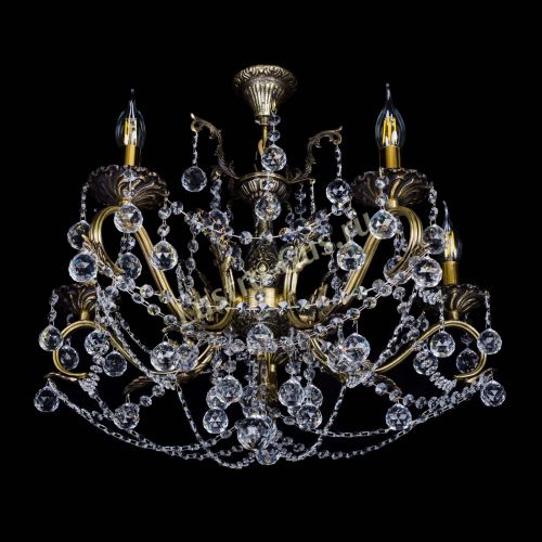 Бронзовая люстра Валери №5 шар в Новокузнецке Гусь Хрустальный