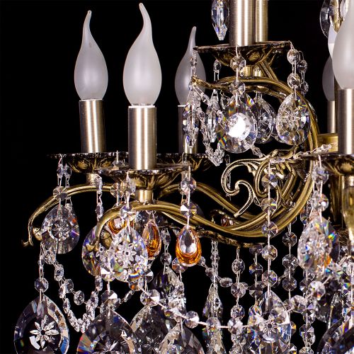 Люстра бронзовая Мелания №12 в Новокузнецке Гусь Хрустальный