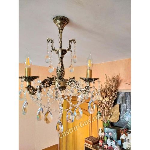 Люстра бронзовая Мелания №3 в Новокузнецке Гусь Хрустальный