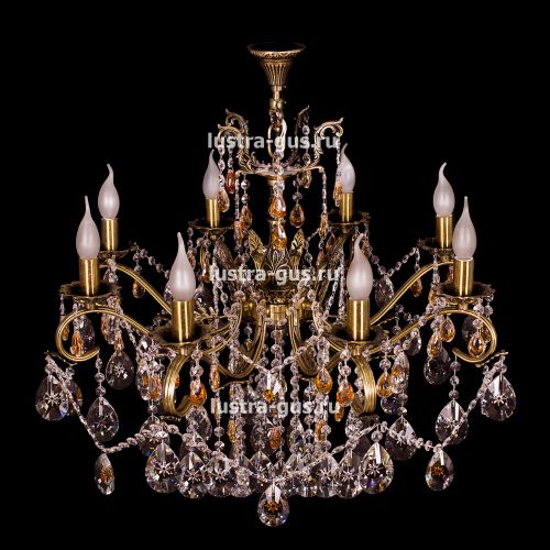 Люстра бронзовая Мелания №8/2 в Новокузнецке Гусь Хрустальный