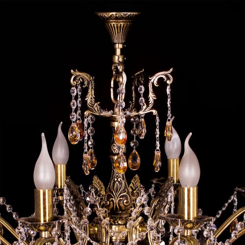 Люстра бронзовая Мелания №8/2 в Новокузнецке Гусь Хрустальный