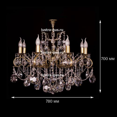 Люстра бронзовая Мелания №8/3 в Новокузнецке Гусь Хрустальный