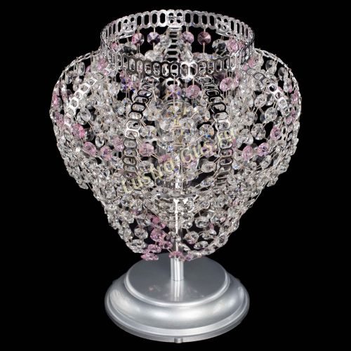 Настольная лампа Альфа №1 розовая в Новокузнецке Гусь Хрустальный