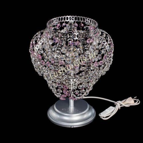 Настольная лампа Альфа №1 розовая в Новокузнецке Гусь Хрустальный
