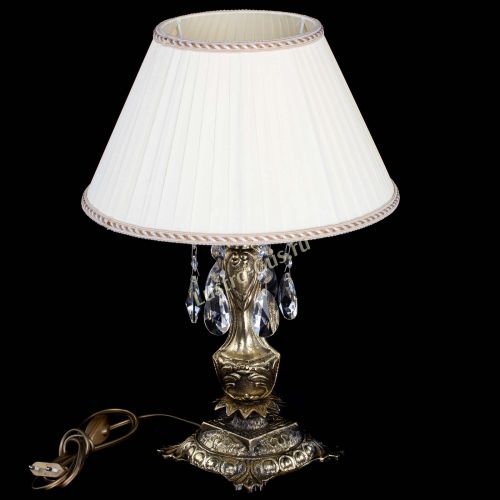 Бронзовая настольная лампа Антик №1 Лучик с абажуром в Новокузнецке Гусь Хрустальный