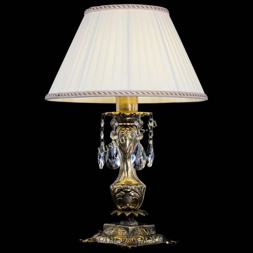 Бронзовая настольная лампа Антик №1 Журавлик с абажуром в Новокузнецке Бронзовая настольная лампа Антик №1 Журавлик с абажуром в Новокузнецке